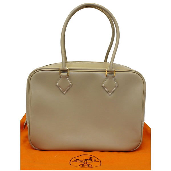 HERMES Plume Swift Calfskin Leather Shoulder Bag Beige