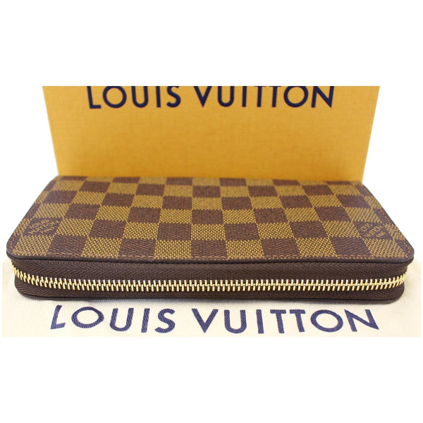 LOUIS VUITTON Zippy Damier Ebene Long Wallet Brown