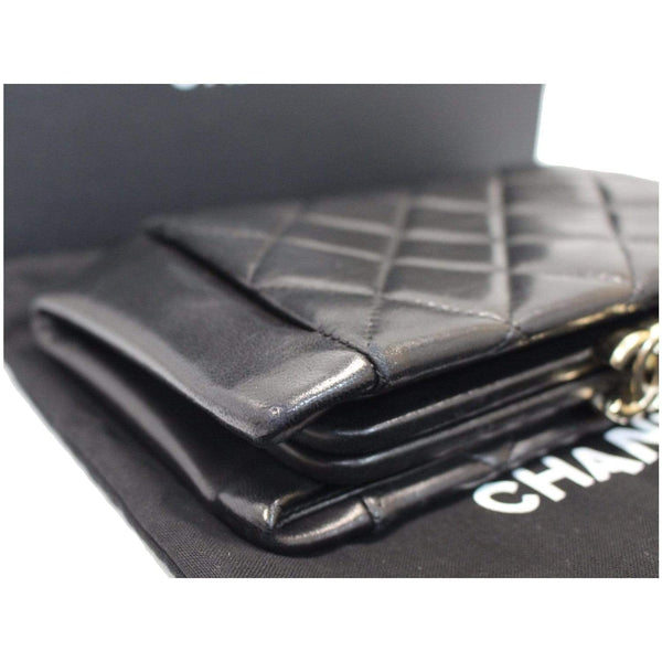 Chanel Timeless CC Lock Lambskin Leather Clutch corner look