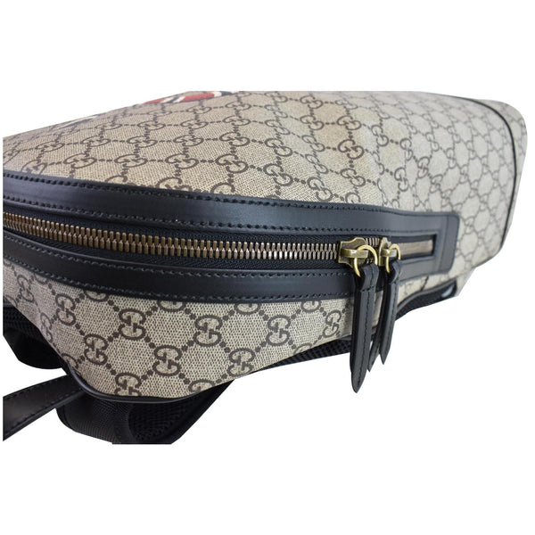 GUCCI Kingsnake Print GG Supreme Backpack Bag Beige 419584