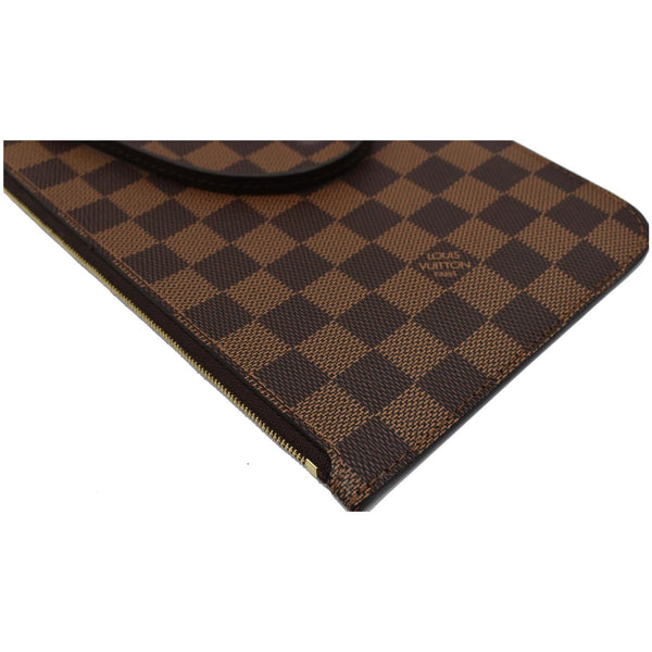 LOUIS VUITTON Neverfull MM Damier Ebene Pochette Wristlet Pouch Brown