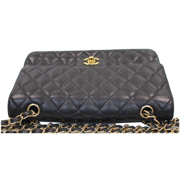 CHANEL Classic Medium Flap Caviar Leather Shoulder Bag Black