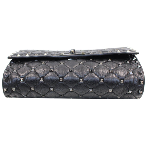 VALENTINO Garavani Rockstud Spike Chain Leather Crossbody Bag Black