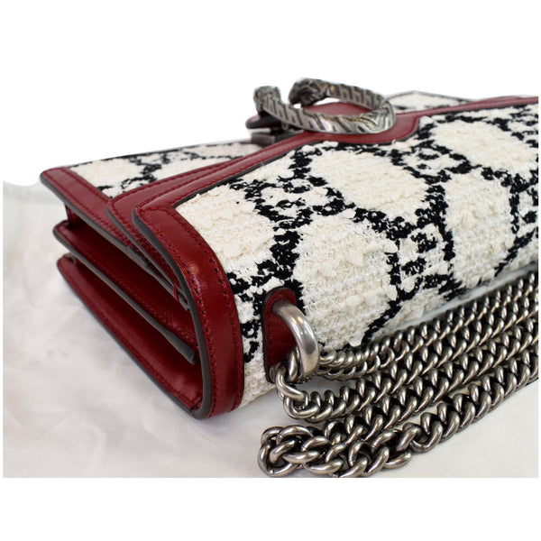 GUCCI Dionysus GG Tweed Small Shoulder Bag Cerise 400249