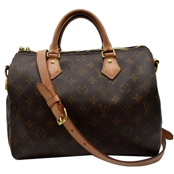 LOUIS VUITTON Speedy 30 Bandouliere Monogram Canvas Shoulder Bag Brown