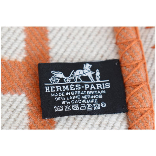 HERMES Avalon Throw Wool Blanket Orange
