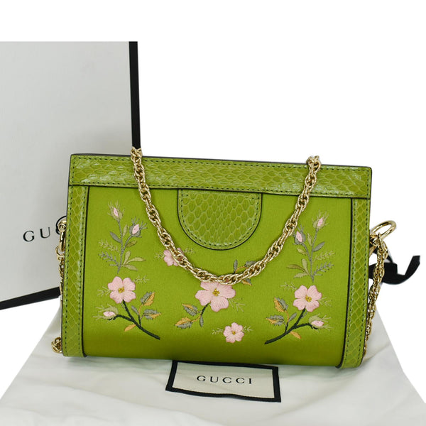 GUCCI Ophidia Silk Embroidered Floral Mini Shoulder Bag Green - Hot Deals