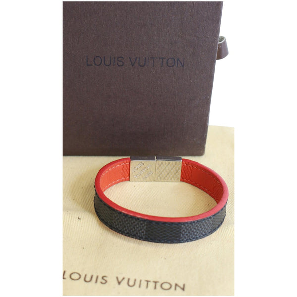 Louis Vuitton Damier Graphite Pull It Bracelet red