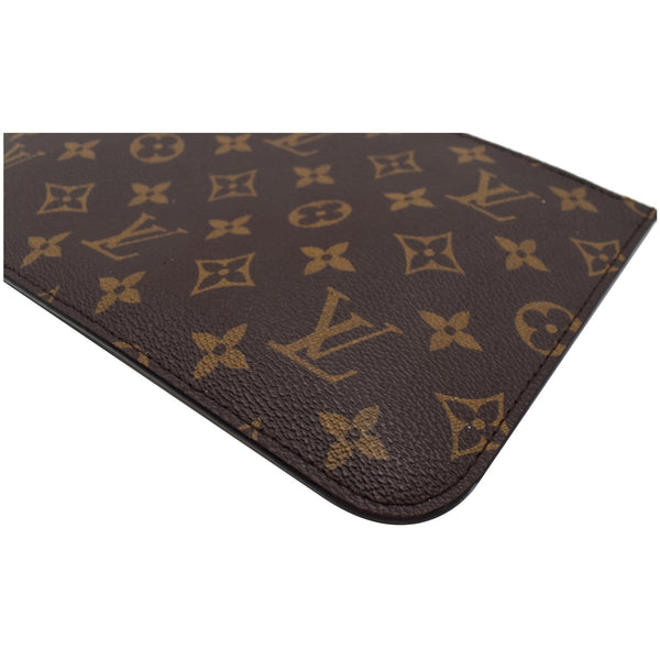 LOUIS VUITTON Neverfull MM Monogram Canvas Pochette Wristlet Pouch Brown