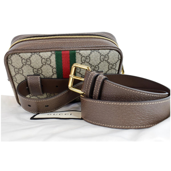 GUCCI Ophidia Small GG Supreme Canvas Web Belt Bag Brown 517076