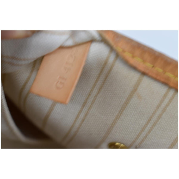 LOUIS VUITTON Neverfull MM Damier Azur Tote Bag White