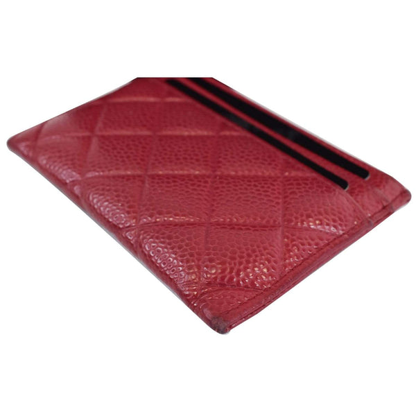 Chanel CC Card Holder Caviar Leather Case corner view