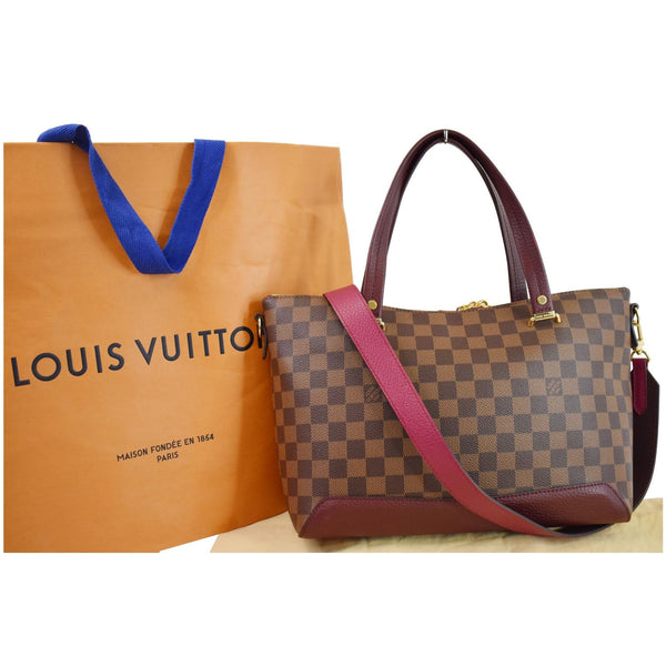 LOUIS VUITTON Hyde Park Damier Ebene Shoulder Bag Fuchsia