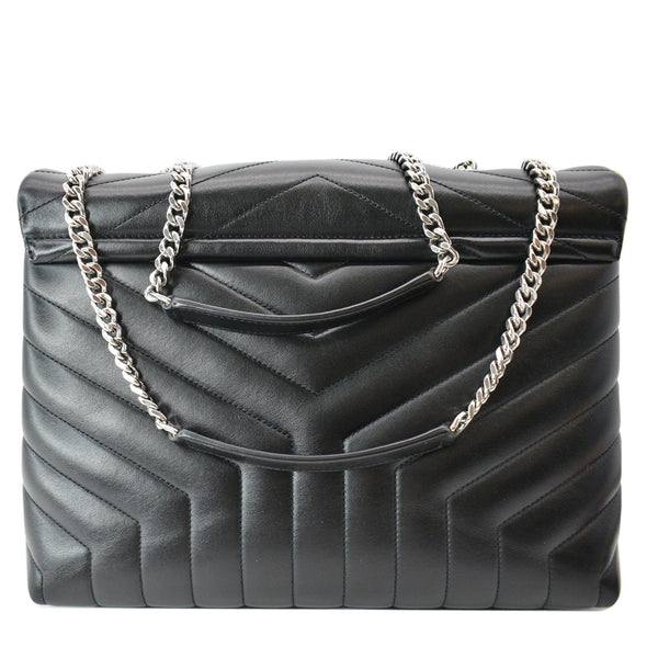 YVES SAINT LAURENT Medium Loulou Matelasse Leather Chain Shoulder Bag Black