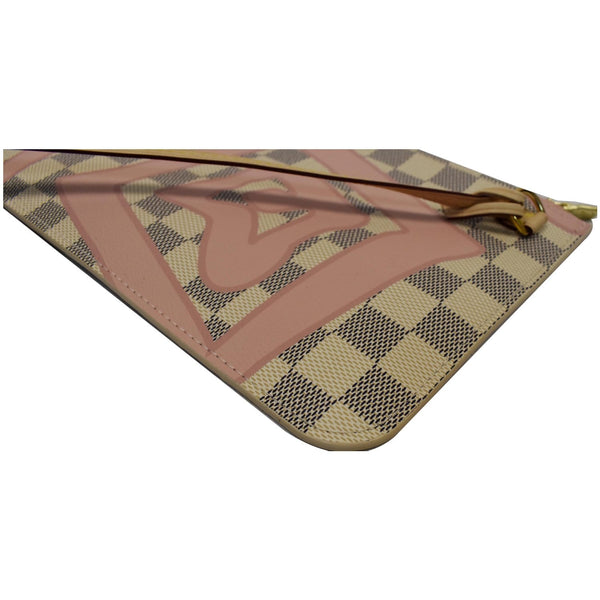 LOUIS VUITTON Tahitienne Pochette Wristlet Pouch Damier Azur Neverfull MM Pink