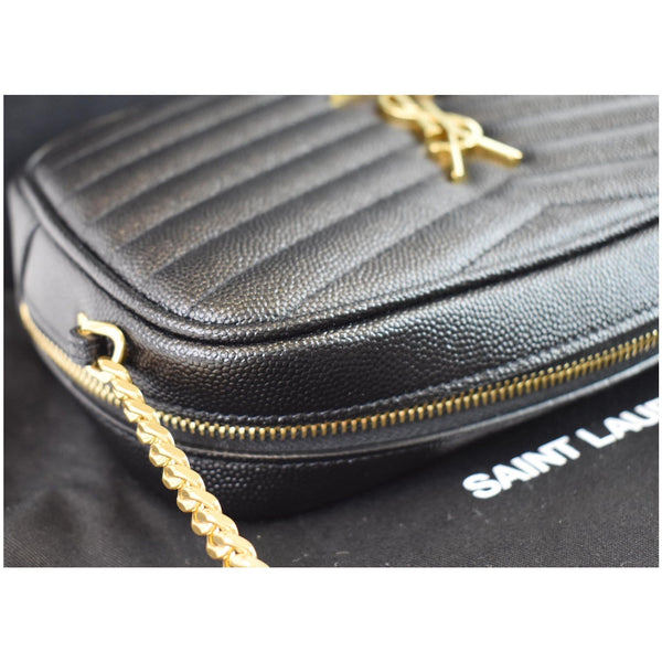 YVES SAINT LAURENT Mini Lou Grain De Poudre Camera Bag Black