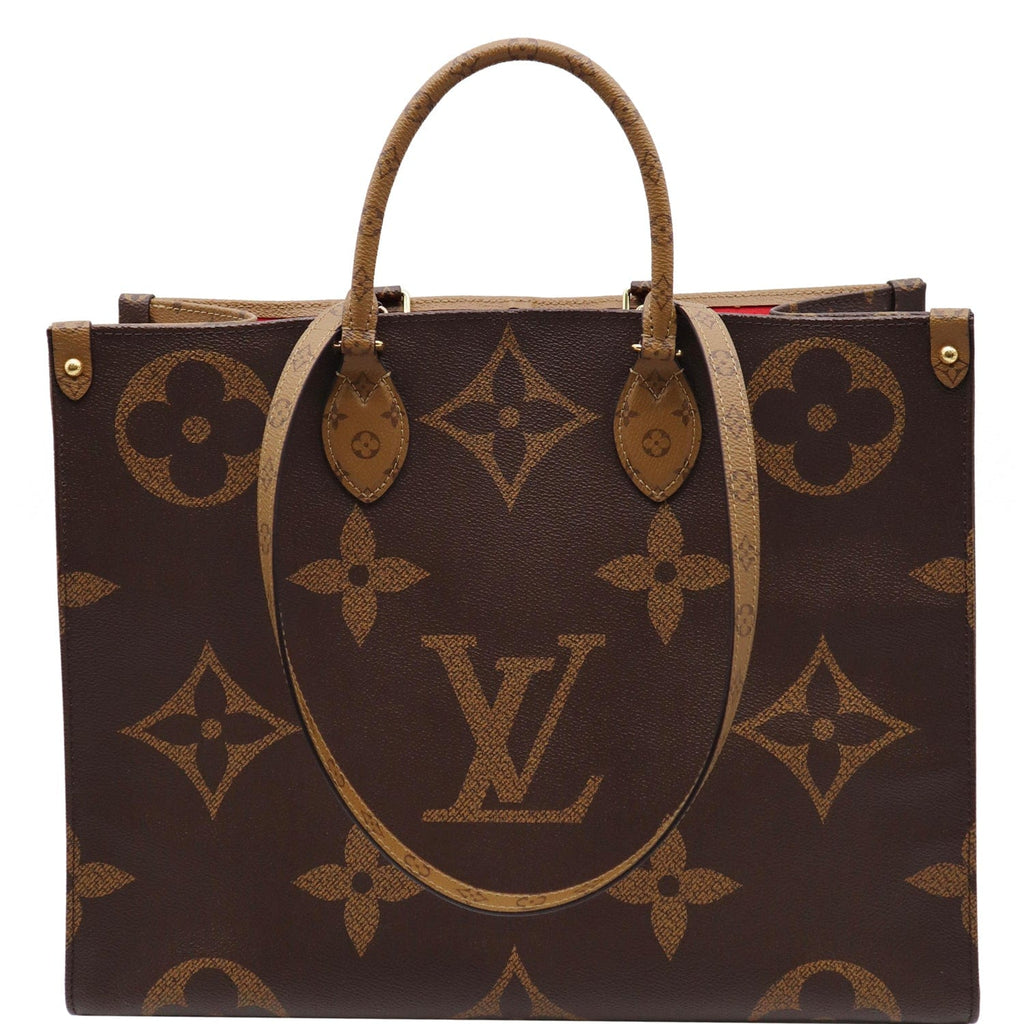 used Pre-owned Louis Vuitton Monogram Reverse on The Go GM Tote Bag (Good), Adult Unisex, Size: (HxWxD): 31cm x 41cm x 17cm / 12.2'' x 16.14'' x 6.69