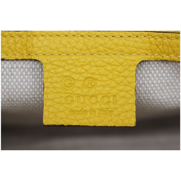 GUCCI Soho Chain Flap Leather Crossbody Bag Yellow 536224