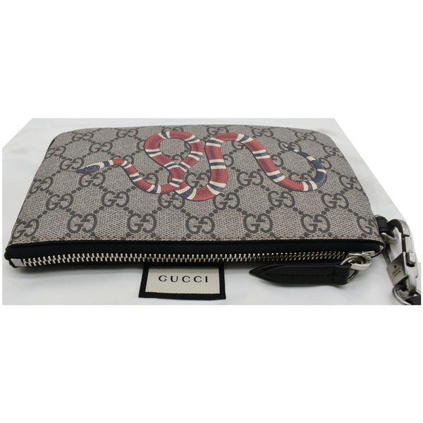 Gucci Kingsnake Print GG Supreme Canvas Pouch - top zipper