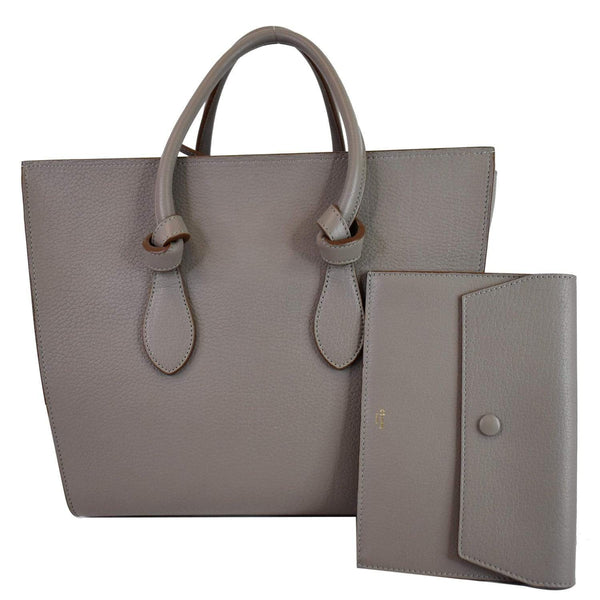 CELINE Tie Knot Mini Leather Tote Bag Grey