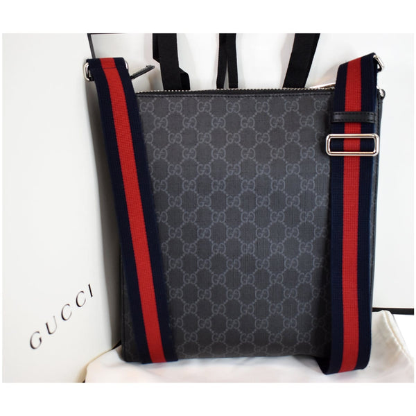 GUCCI GG Supreme Square Messenger Bag Black 474137