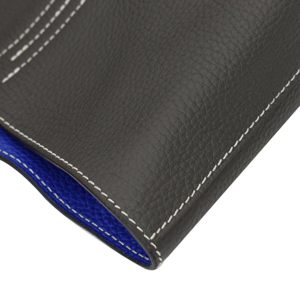 HERMES Double Sens 36 Reversible Taurillon Clemence Tote Bag Black