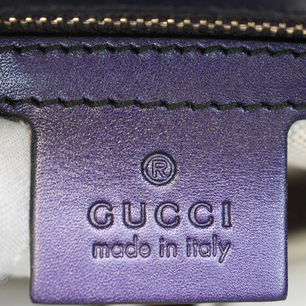 GUCCI Emily Large Guccissima Patent Leather Shoulder Bag Dark Violet 295403