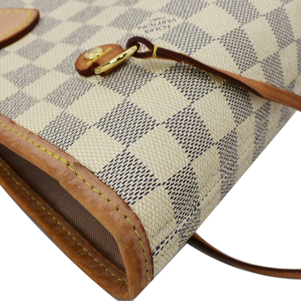 LOUIS VUITTON Neverfull MM Damier Azur Tote Bag Rose Ballerine