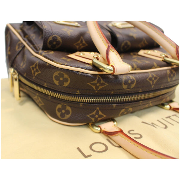 LOUIS VUITTON Manhattan PM Monogram Canvas Satchel Bag Brown