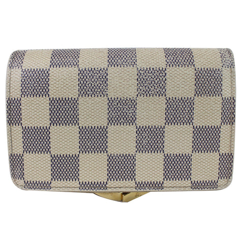 LOUIS VUITTON French Kisslock Damier Auzr Wallet Brown