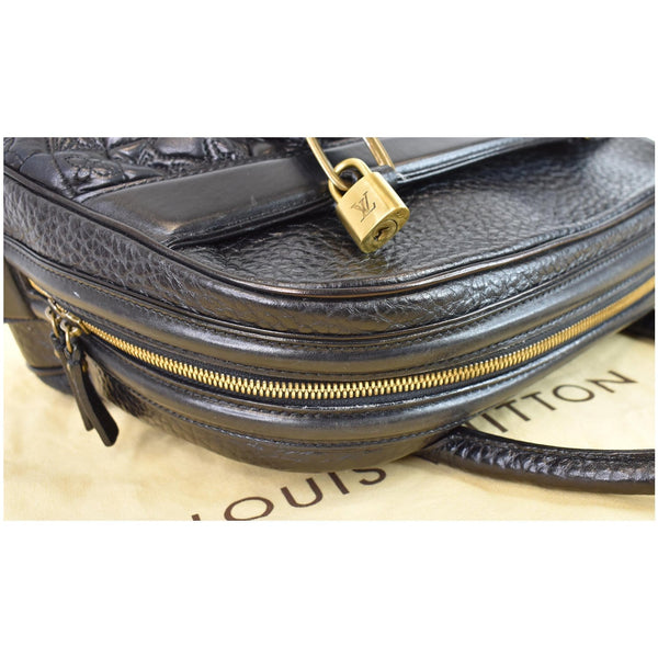 LOUIS VUITTON Mizi Vienna Monogram Leather Satchel Bag Black