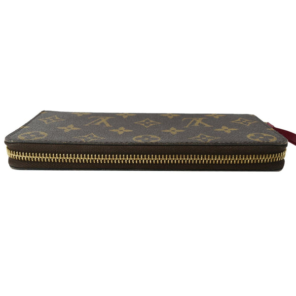 LOUIS VUITTON Clemence Monogram Canvas Zippy Wallet Brown