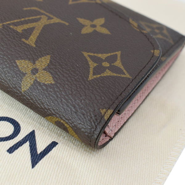 LOUIS VUITTON Emilie Monogram Canvas Wallet Rose Ballerine