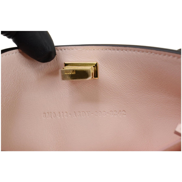 FENDI Peekaboo Iconic Twist Lock Leather Wallet Brown