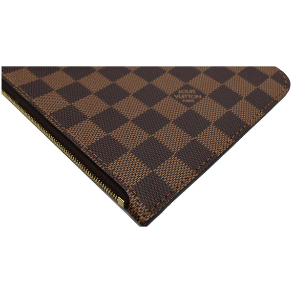 LOUIS VUITTON Neverfull MM Damier Ebene Pochette Wristlet Pouch Brown