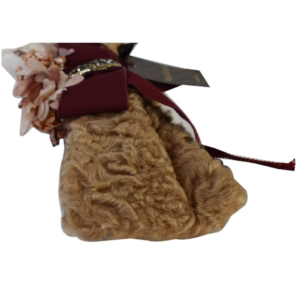 Gucci Fur Beetle Women and Girls Headband Beige - leather fur material