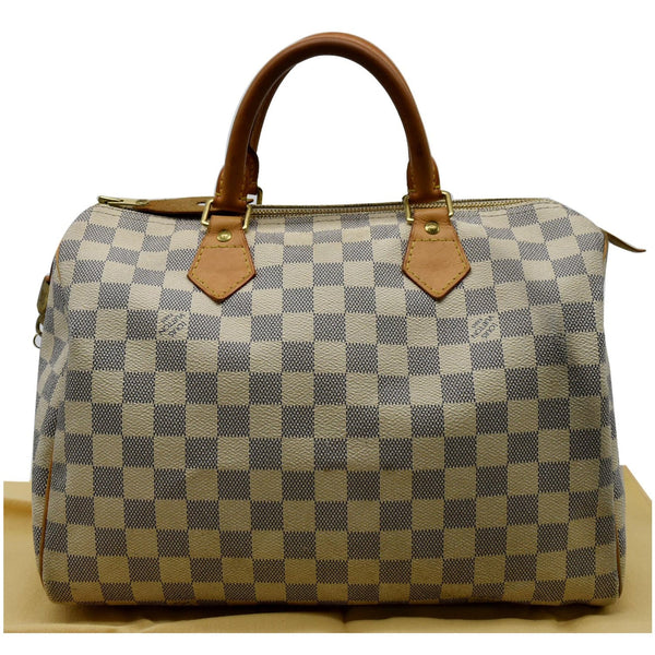 LOUIS VUITTON Speedy 30 Damier Azur Satchel Bag White
