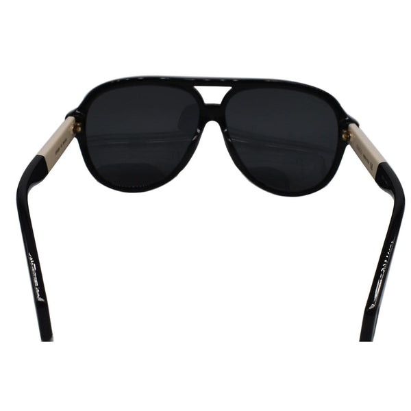 GUCCI GG0463SA 002 Black White Sunglasses Grey Lens