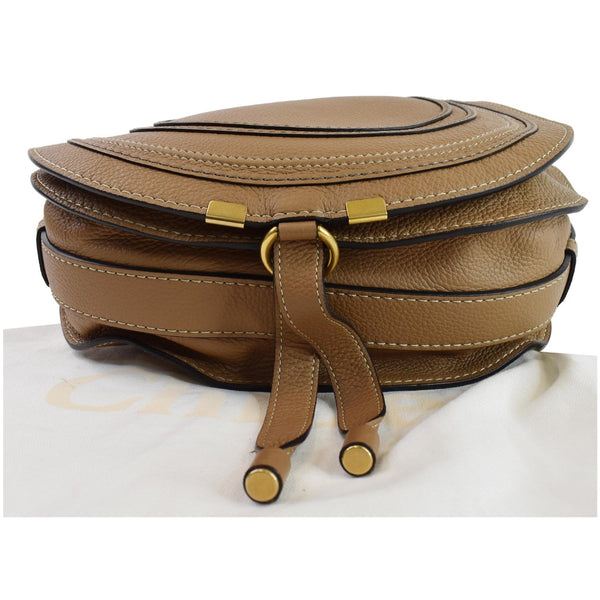 CHLOE Marcie Medium Pebbled Leather Crossbody Bag Brown