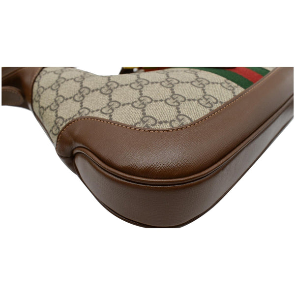 GUCCI Jackie 1961 Small GG Supreme Canvas Leather Hobo Bag Beige 636706