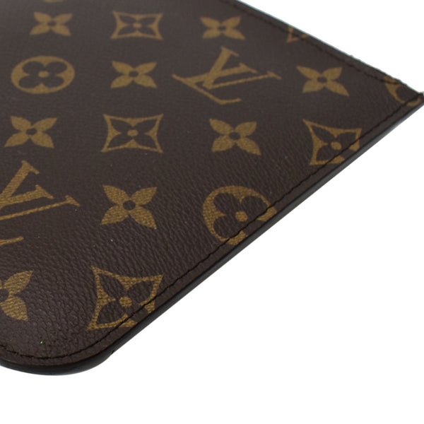 LOUIS VUITTON Neverfull MM Monogram Canvas Pochette Wristlet Pouch Brown