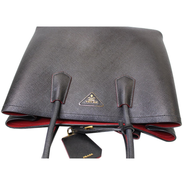 PRADA Double Handle Saffiano Leather Tote Bag Black
