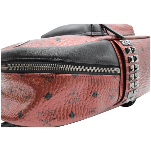 MCM Stark Small Visetos Backpack Bag Metallic Red