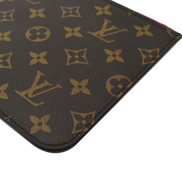 LOUIS VUITTON Neverfull Monogram Canvas Pochette Wristlet Pouch Brown