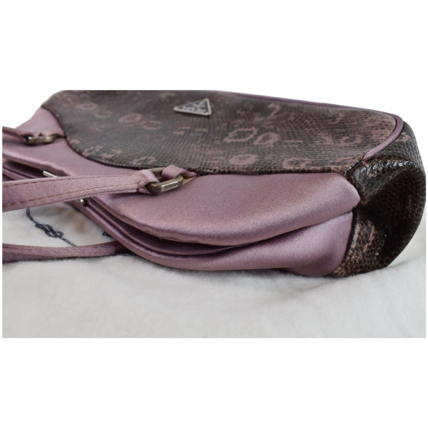 PRADA Sera Lizard Skin Satchel Bag Purple