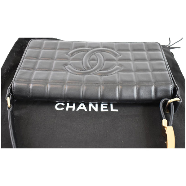CHANEL CC Chocolate Bar Flap Bag Black
