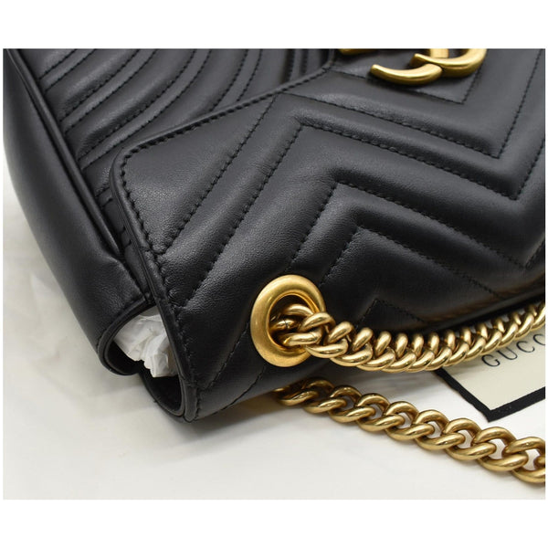 GUCCI GG Marmont Small Matelasse Leather Crossbody Bag Black 443497