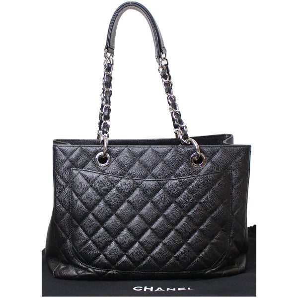 CHANEL Grand Shopping Caviar Leather Tote Bag Black