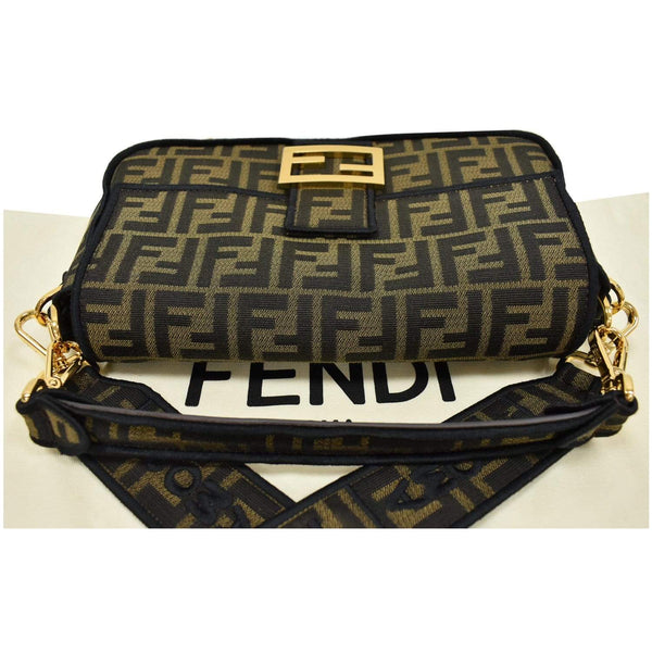 Fendi Mini Baguette Zucca Canvas Shoulder Bag Brown - Fendi printed