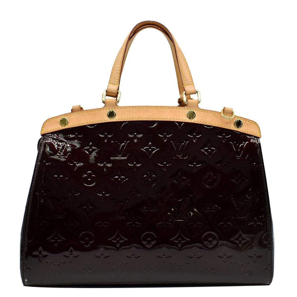 LOUIS VUITTON Brea MM Monogram Vernis Satchel Bag Amarante